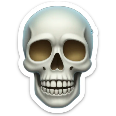 A skull with water falling from its eyes sticker