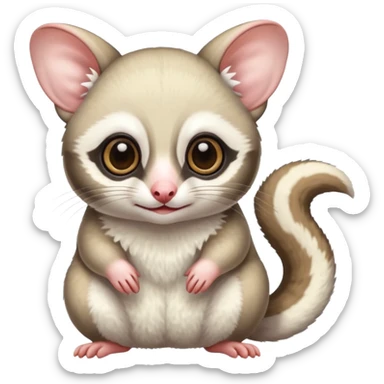 Fat and cute sugar glider, white sticker
