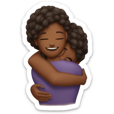 brown skin girl hugging self medium cose up sticker