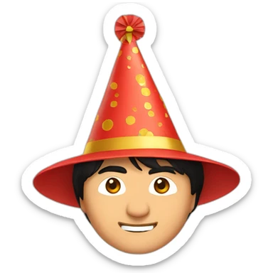 Jackie chan party hat sticker