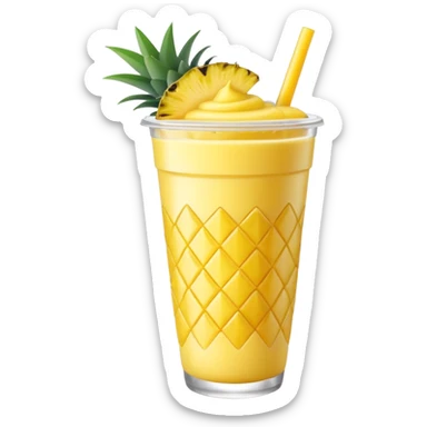 smoothie cup with pineapple sticker