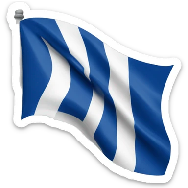 blue and white bicolor flag sticker