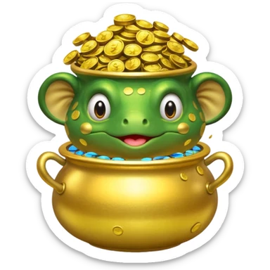 bufo stripe with pot of gold sticker