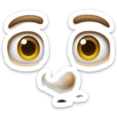   wide apart eyes, two big front teeth, white male sticker