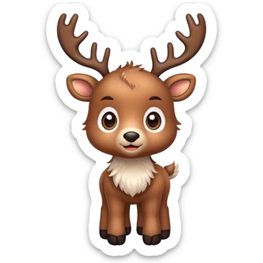 reindeer baby  cute, full body sticker