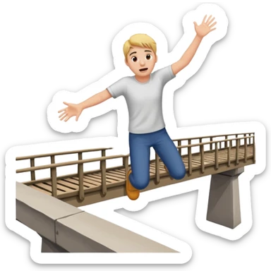 fall off the bridge hand motion sticker