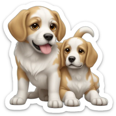 Un chien sur deux chiens sticker