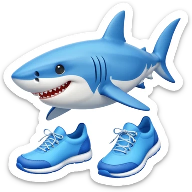 Tralalero tralala shark with blue shoes sticker