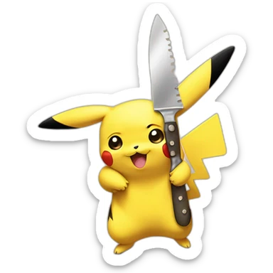 Pikachu avec un couteau dand sticker