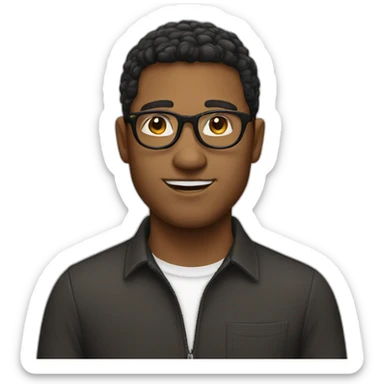 white-male-brown-hair-black-round-glasses sticker