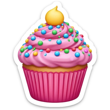 pink cupcake with sprinkles sticker