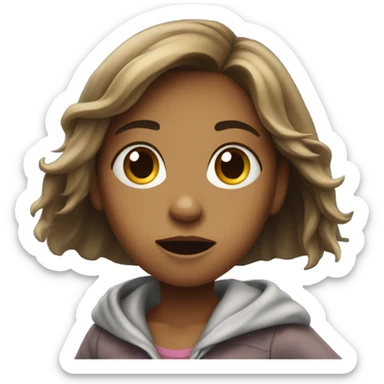 Girl running from fire sticker