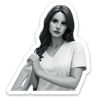 monochrome portrait of a girl sticker