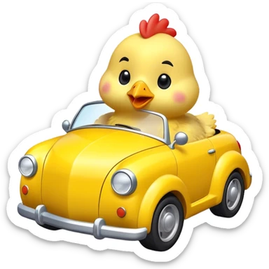 little chicken in a car sticker