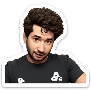 cool guy in black shirt sticker