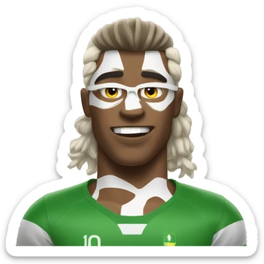 pumped up soccer player sticker