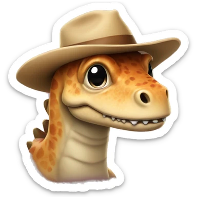 Dinasour with hat sticker