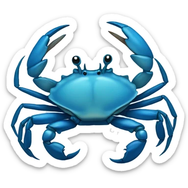 simple blue colored crab sticker