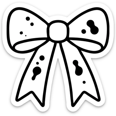 pink ribbon bow with blood stains sticker