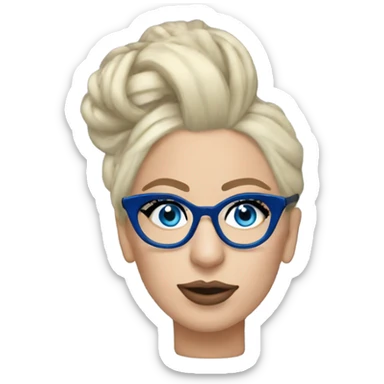 Lady gaga blue eyes glasses updo  sticker