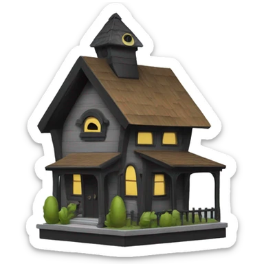 Addams car birdhouse  sticker