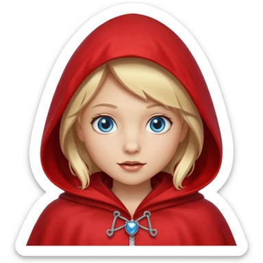little red riding hood with blonde hair without fruit and with blue eyes sticker