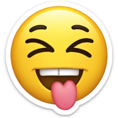 Yellow tongue out emoji with heart eyes sticker
