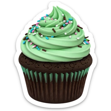 Mint chocolate Oreo cupcake sticker