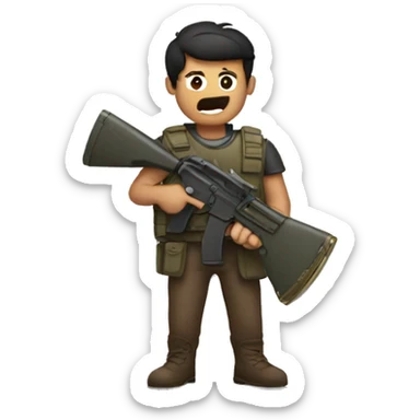 A man holding a shield blocking bullets sticker