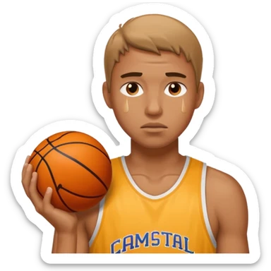 tired basketball player, sweating a lot sticker