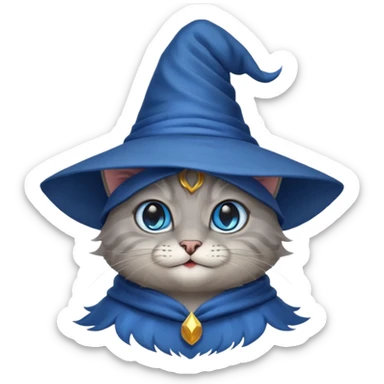 Cat wizard smirk sticker