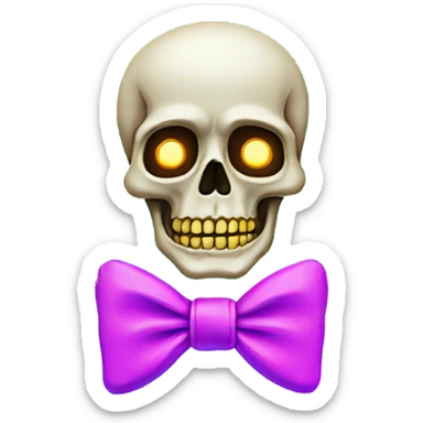 Neon skeleton with bow tie  sticker