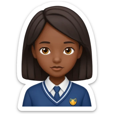 School uniform black girl sticker