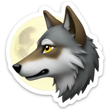 Wolf to moon sticker