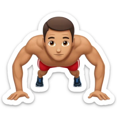 man doing pushups sticker