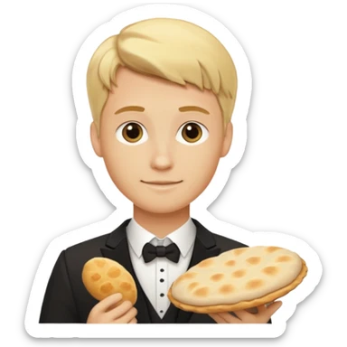 The blond groom emoji combined with tthe pita emoji sticker