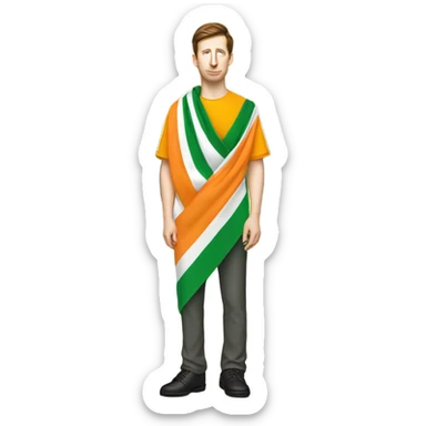 Sam altman bows in indian tricolor sticker