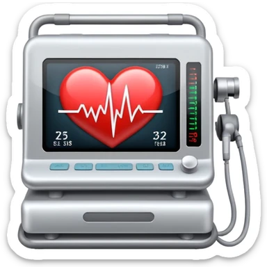 EKG machine with heart rate monitor display sticker