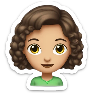 Fille brune avec les yeux vert sticker