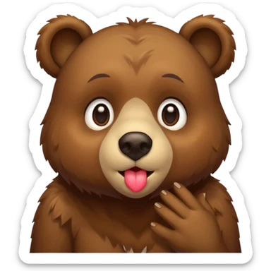 bear send kiss sticker