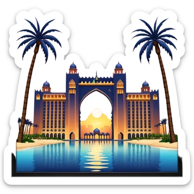 Atlantis the Palm Dubaï at sunset sticker