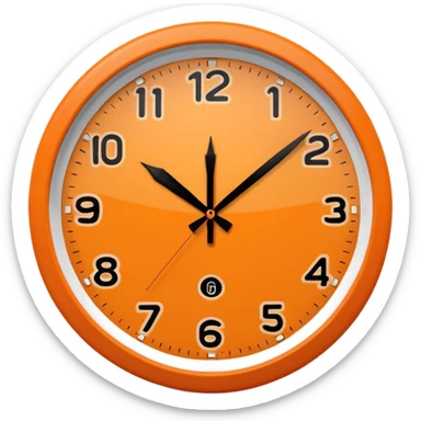 orange wall clock sticker