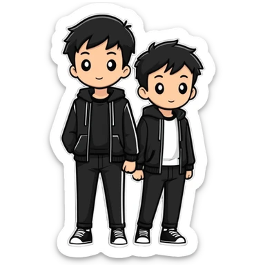 cool boys in stylish outfits sticker