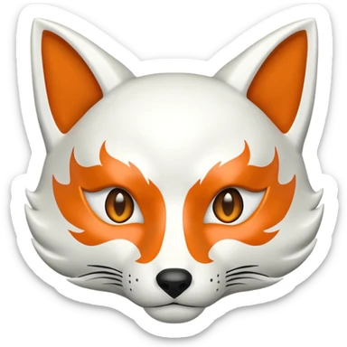 Kitsune mask sticker