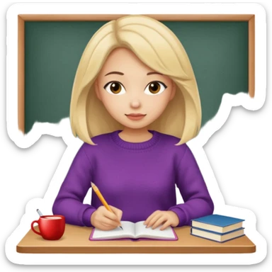 Coquette girl studyng sticker