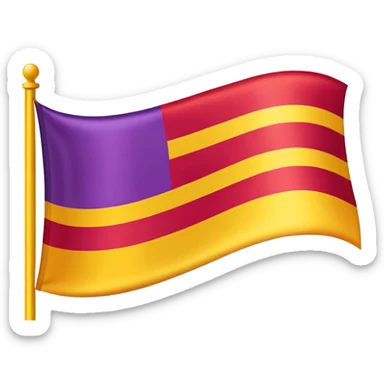 Flag with three horizontal bands - red, yellow, and violet sticker