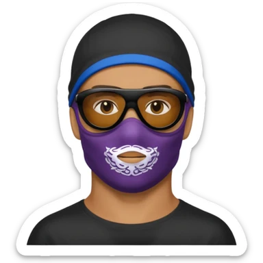 man in balaclava and black sunglasses sticker
