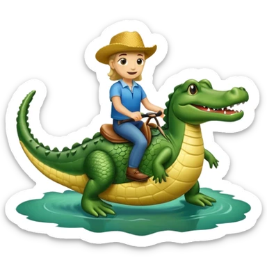 Calvy Barra riding a alligator  sticker