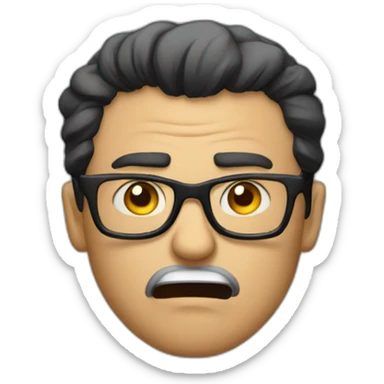 Angry men with black glasses sticker