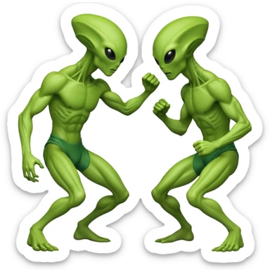 
two alien sparring
 sticker